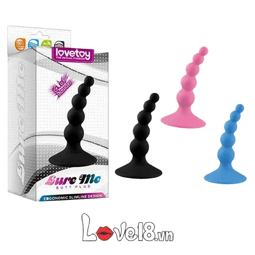 Lovetoy Lure Me Anal Twist Beads Suction Base Silicone Toy