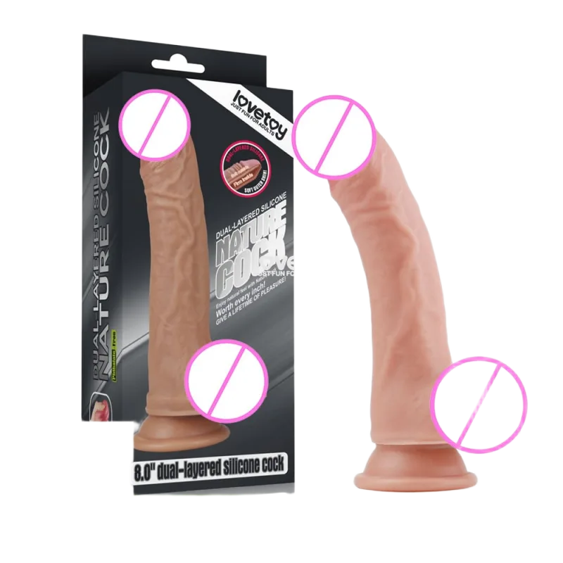 Lovetoy Nature Cock 8" Soft Double-Layer Silicon