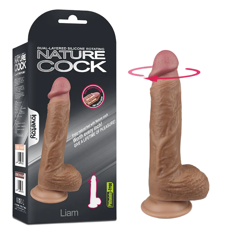 Lovetoy Nature Cock Liam Super Soft Rotating Vibrating Dildo