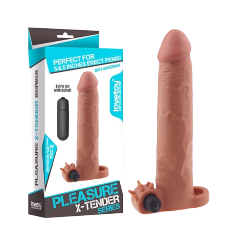 Lovetoy Pleasure X-Tender 76mm Vibrating Premium Sleeve