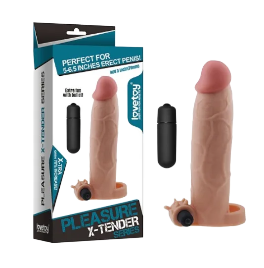 Lovetoy Pleasure X-Tender 7cm vibrating premium penis sleeve