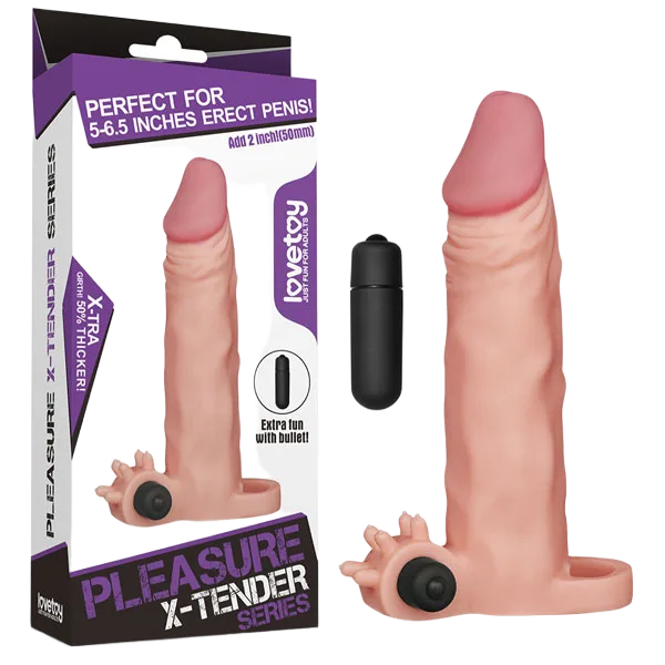 Lovetoy Pleasure X-Tender Vibrating Extension Premium Silicone Condoms