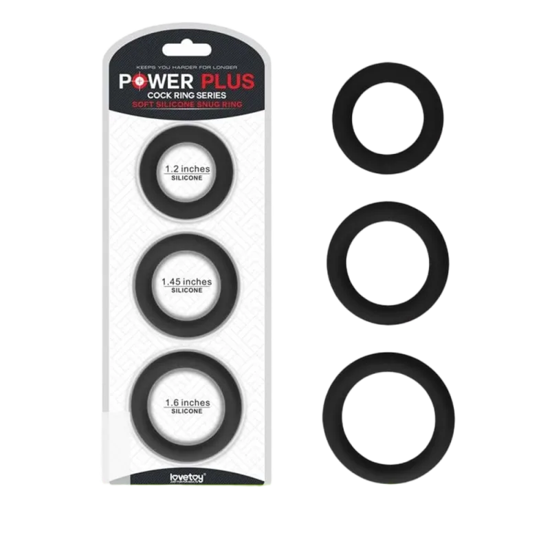 Lovetoy Power Plus Soft Silicone Cock Ring 3-Pack Enhance Erection