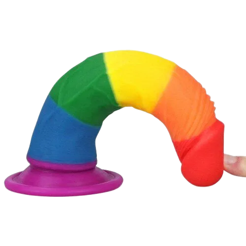 LoveToy Prider 7in Multi-Color Wall Mounted Vibrating Dildo