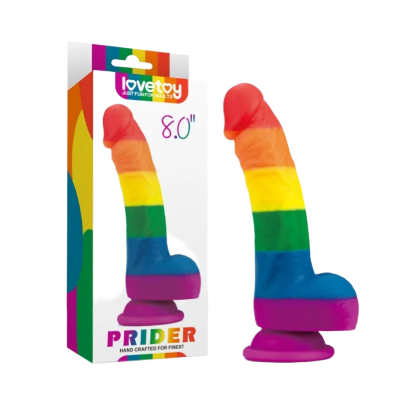 Lovetoy Prider 8.0 Colorful Wall Mount Dildo Toy