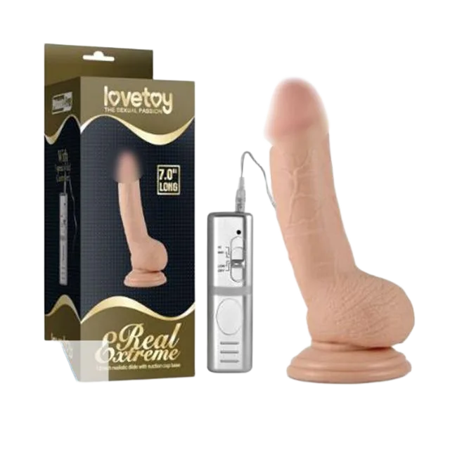 Lovetoy Real Extreme 7 Inch Soft Wall-Mount Vibrating Dildo