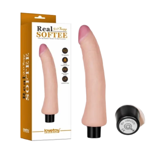Lovetoy Real Softee 10-Speed Soft Silicone Vibrating Dildo