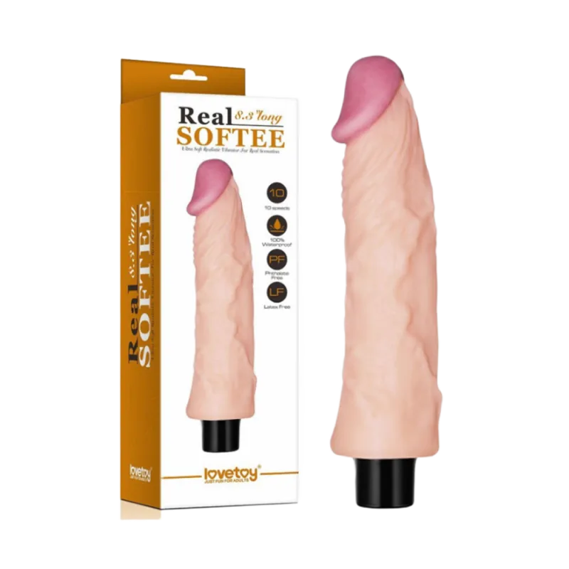 Lovetoy Real Softee 8.3 Long Silicone 10 Mode Vibrating Toy