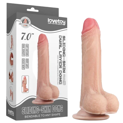 Lovetoy Sliding Skin 7inch Suction Silicone Dildo