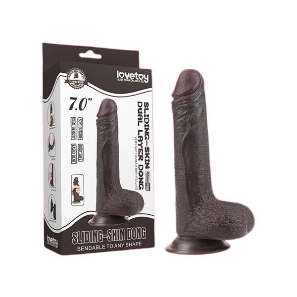 Lovetoy Sliding Skin Dong 7 Inch Wall Mountable Dildo