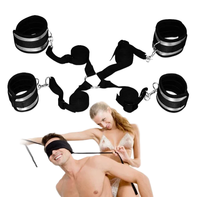 Lovetoy Soft Leather Handcuffs Restraint BDSM Bondage Black White