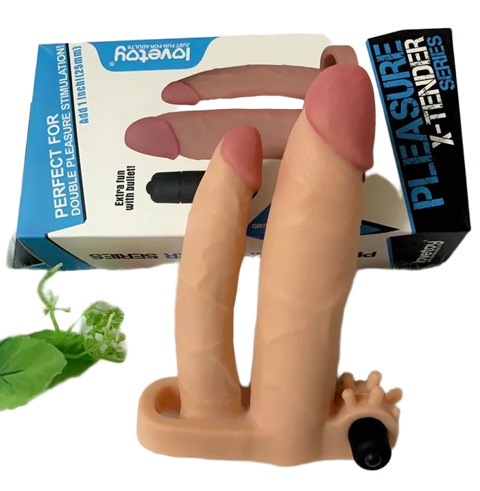 Lovetoy Strap-On Dildo Double Vibrating Silicone Soft