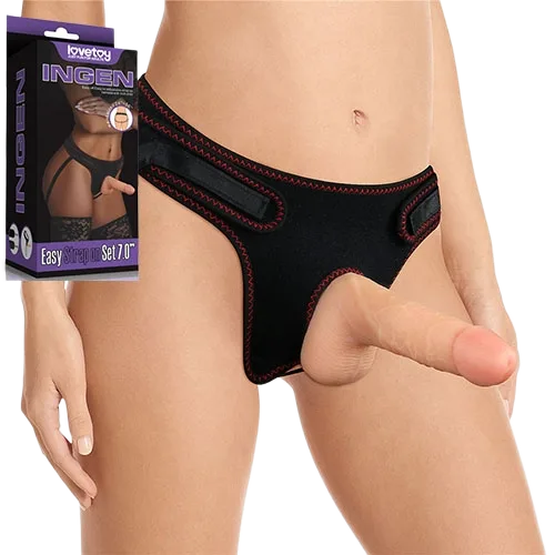 Lovetoy Strap-On Harness Silicone Dildo Adjustable Size