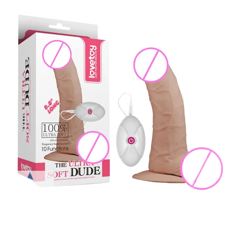 Lovetoy Ultra Soft 8.8" Suction Wall Silicone Vibrating Dildo