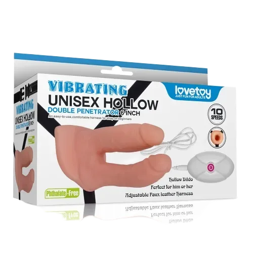 Lovetoy Unisex Hollow Double Vibrating Strap-On Remote Control Toy