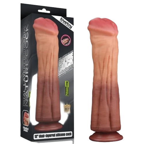 Lovetoy USA 12in Super Soft Silicone Wall-Mount Dildo with Veins