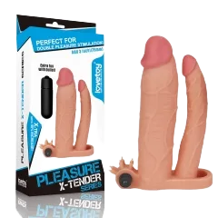 Lovetoy USA Dual-Ended Textured Silicone Vibrating Condom Toy