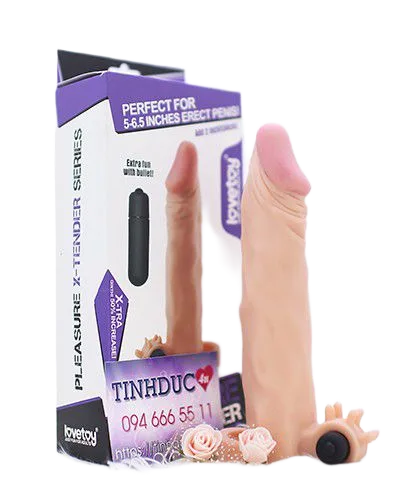 Lovetoy X-Tender Soft Cock Sleeve With Base Vibrator