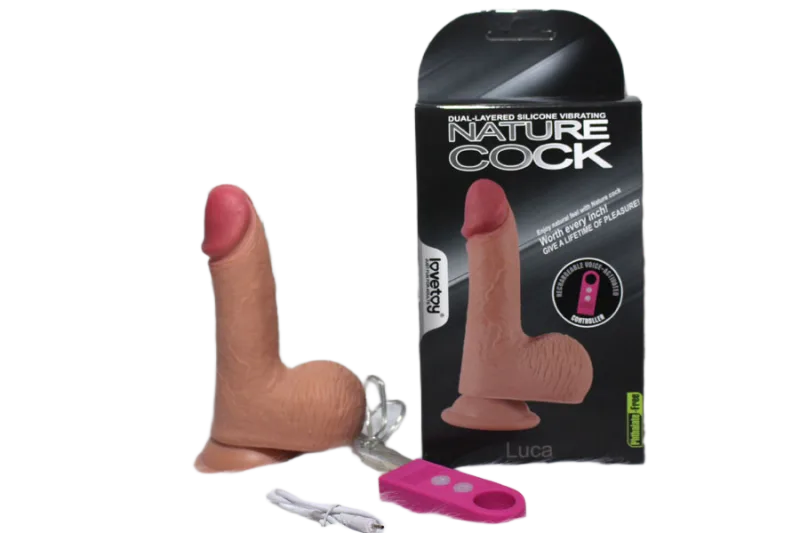 Lovtoy Luca Small Size Super Soft Silicon Suction Vibrating Dildo