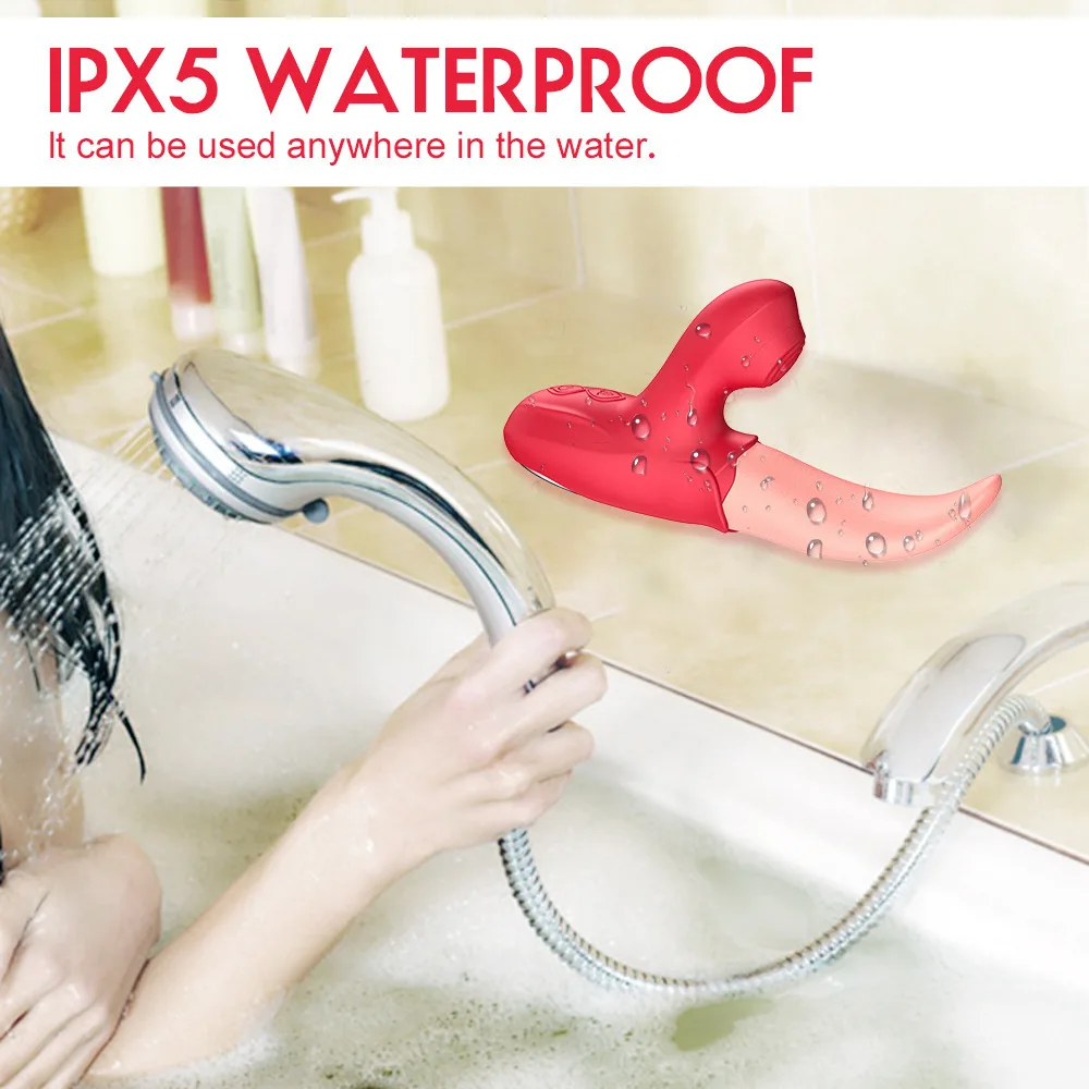 10 Mode Tongue Licking Suction Waterproof Silicone Sex Toy — photo 2