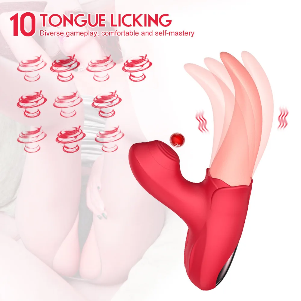 10 Mode Tongue Licking Suction Waterproof Silicone Sex Toy — photo 3