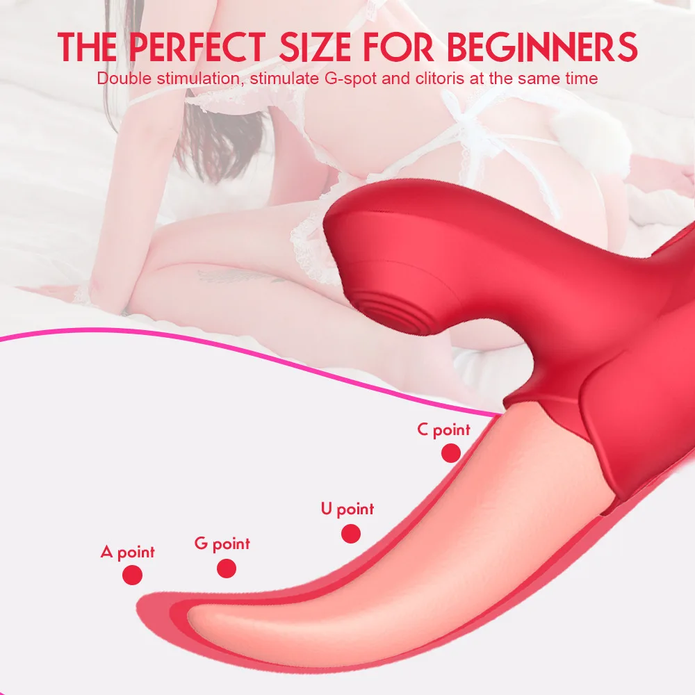 10 Mode Tongue Licking Suction Waterproof Silicone Sex Toy — photo 4