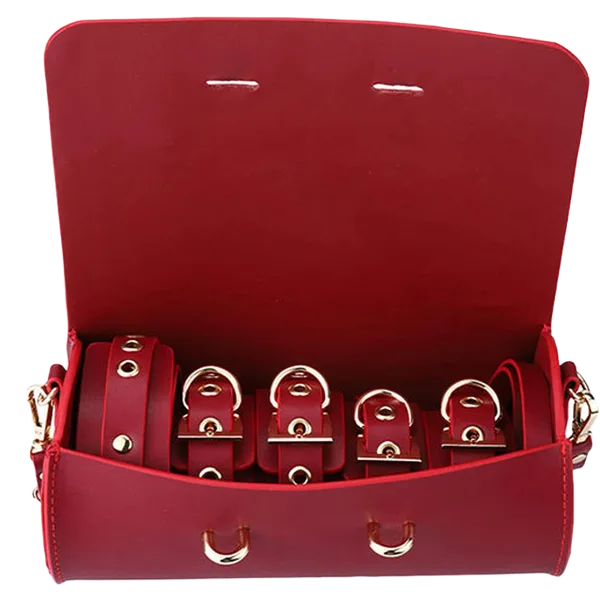 Luxury Adjustable BDSM Leather Toy Set With Storage Bag