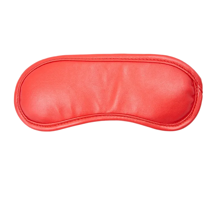 Luxury Red Leather Blindfold Enhances Intense Pleasure