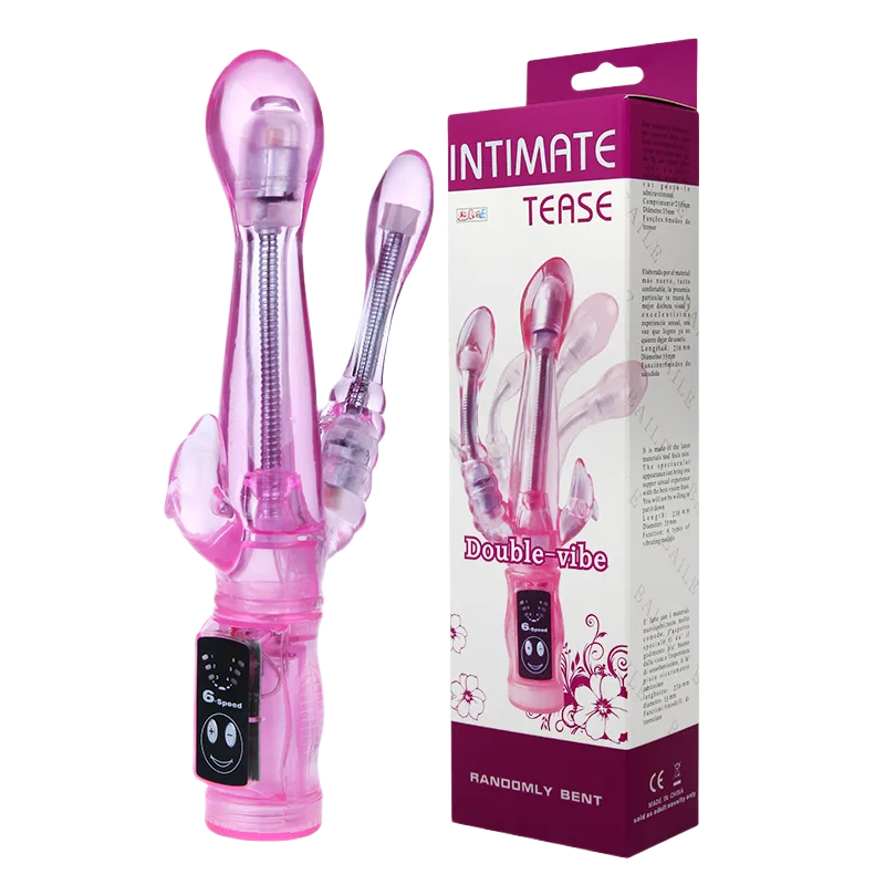 Lybaile Intimate Tease multifunctional silicone dildo triple head for women