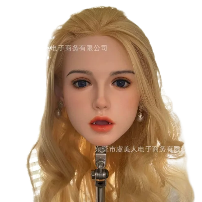 M16690 Full Silicone Realistic Hair Implant Makeup Doll Head