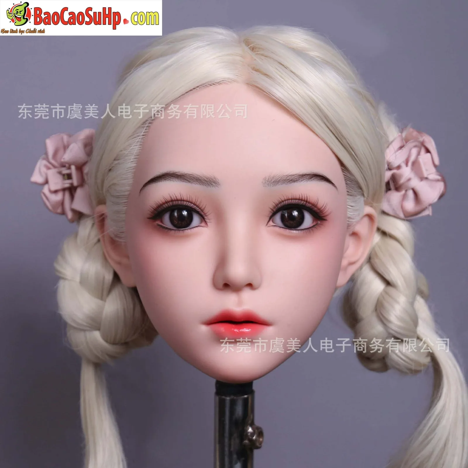 M16690 Full Silicone Realistic Hair Implant Makeup Doll Head — photo 6