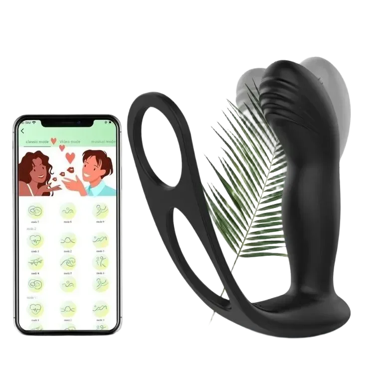 Male Anal Vibrator with Cockring Coro Prostate Stimulation Silicone