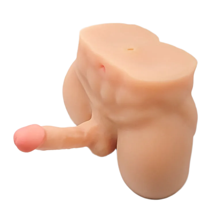 Male Half-Body Doll with Large Silicone Realistic Penis