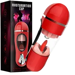 Male Vibrating Licking and Thrusting Massage Device