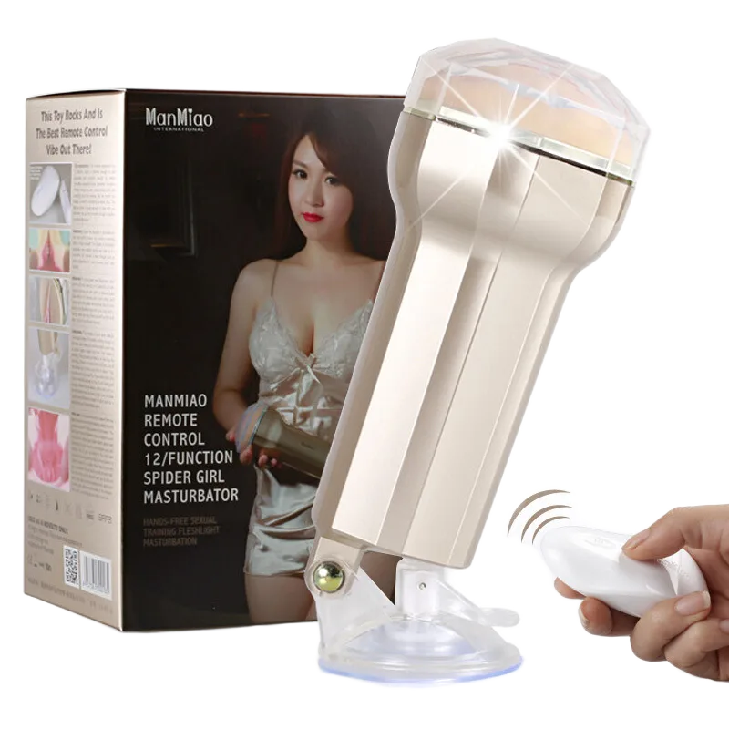 ManMiao Gold Remote Controlled Wall-Mounted Male Masturbator Silicone