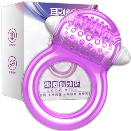 Manmiao Silicone Cockring Dual Vibrating Delay