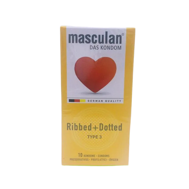Masculan Ribbed Dotted Textured Condom Germany Quality