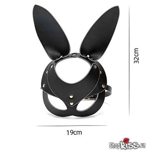 BDSM Leather Bunny Mask Bold Fetish Party Accessory — photo 7