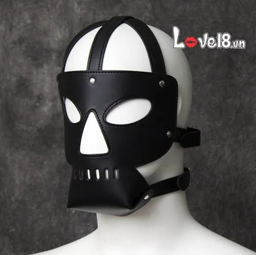 Skull Leather BDSM Mask Men Pain Play Fetish Accessory — photo 2