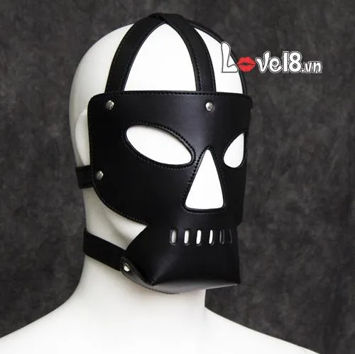 Skull Leather BDSM Mask Men Pain Play Fetish Accessory — photo 3