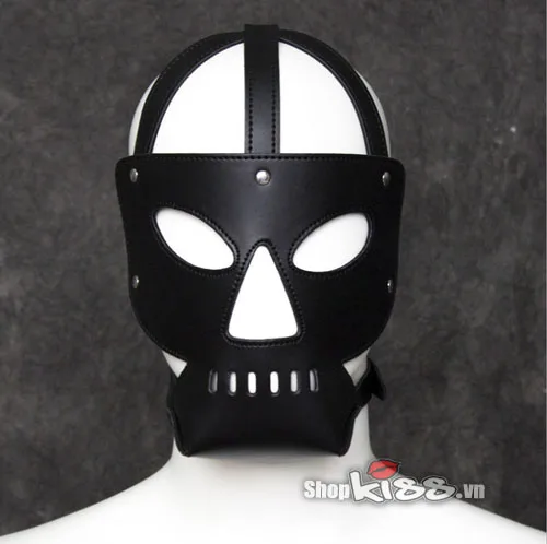 BZ10B Full Leather BDSM Mask Erotic Fetish Accessory — photo 3