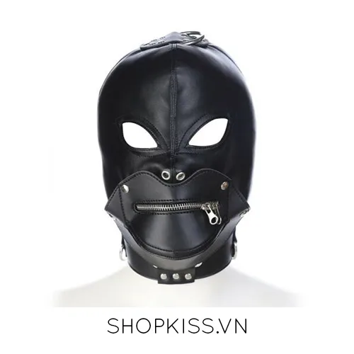 Black Demon Face Mask Zipper Mouth BDSM Accessory — photo 2