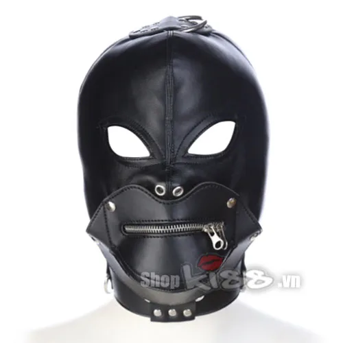 Black Demon Face Mask Zipper Mouth BDSM Accessory — photo 3