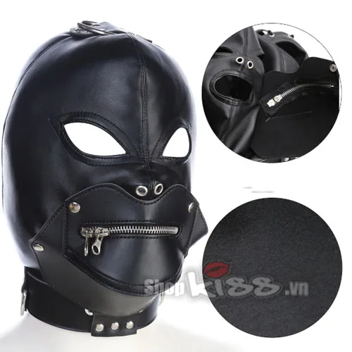 Black Demon Face Mask Zipper Mouth BDSM Accessory — photo 4