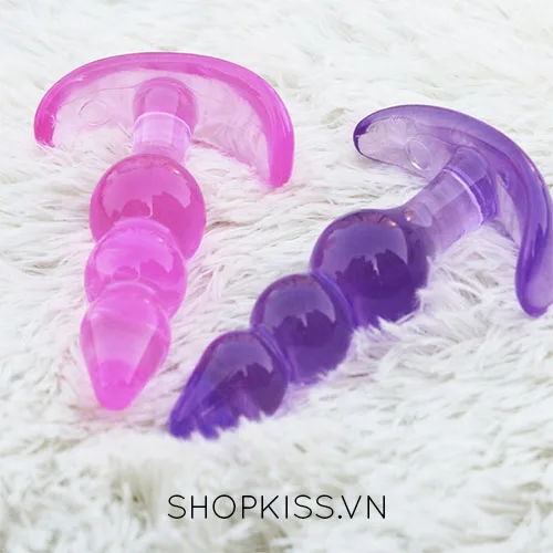Small Soft Silicone Anal Massager Gay Friendly Purple Pink — photo 2