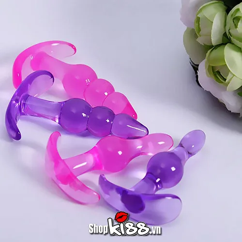 Small Soft Silicone Anal Massager Gay Friendly Purple Pink — photo 4