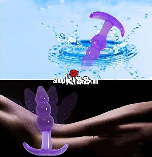 Small Soft Silicone Anal Massager Gay Friendly Purple Pink — photo 5
