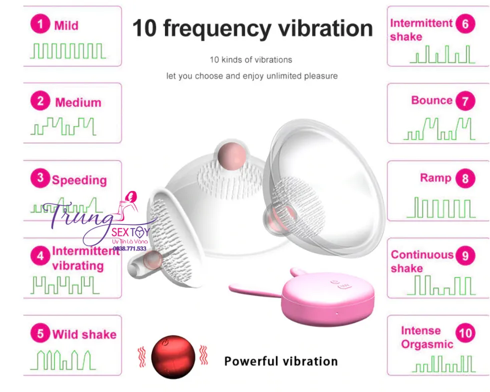 Remote Controlled Strong Breast Massager 10 Vibration Modes — photo 4