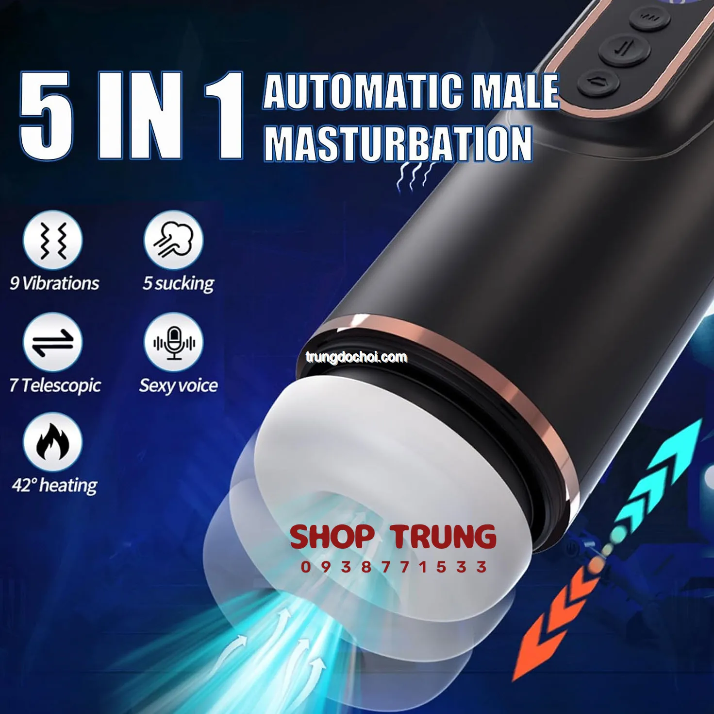 Automatic Suction Vibration Male Masturbator 9 Modes Heat — photo 7