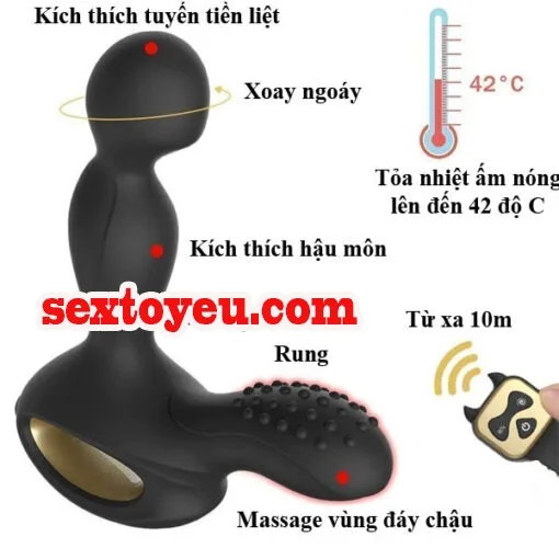 CAKO Remote Controlled 3-Point Rotating Anal Stimulator — photo 4